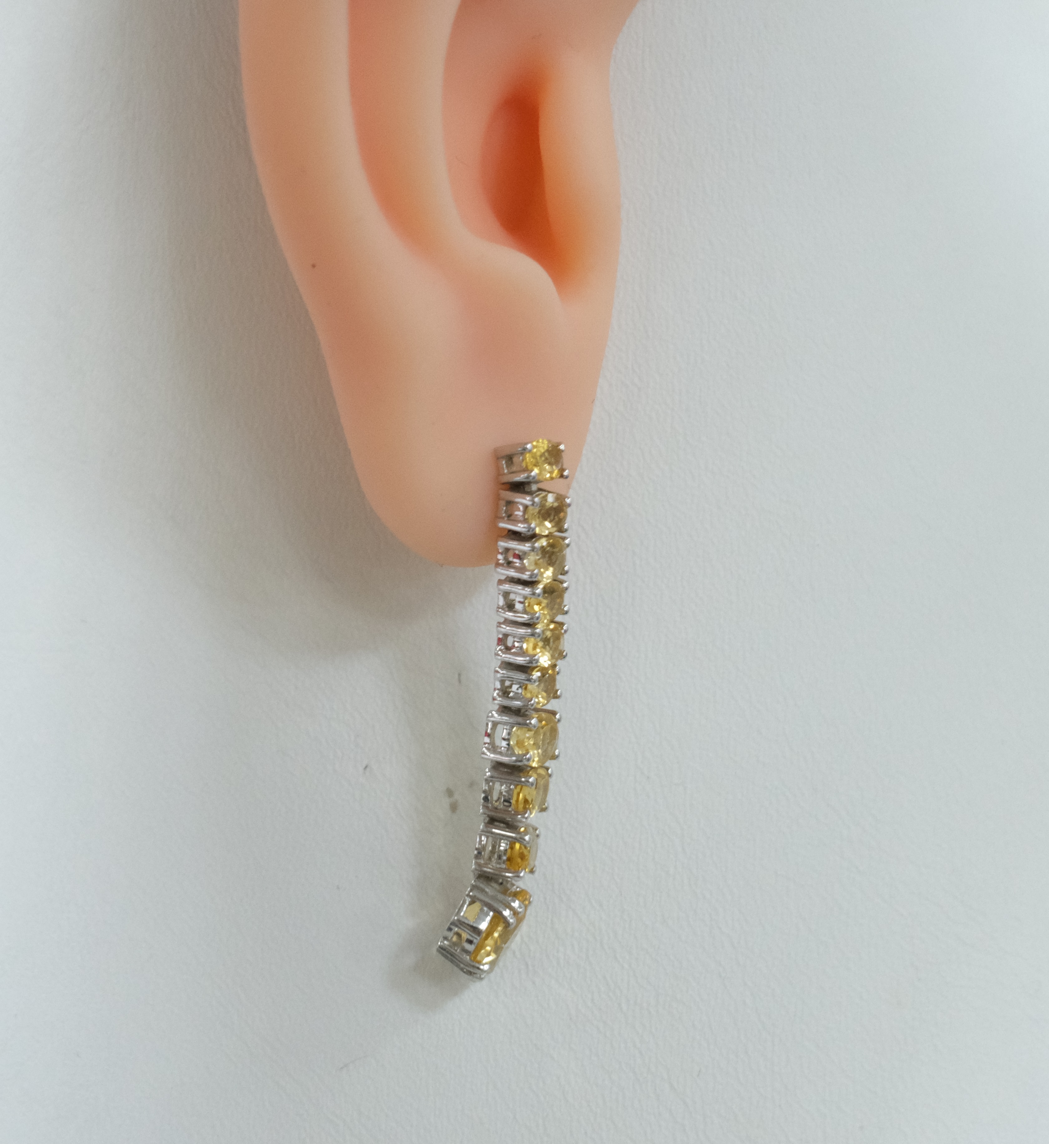 Серебряные серьги с цитринами
